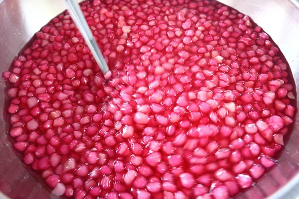 Postre Tailandés Harina Bola Roja Olla Grande Sartén Para Catering —  Fotos de Stock