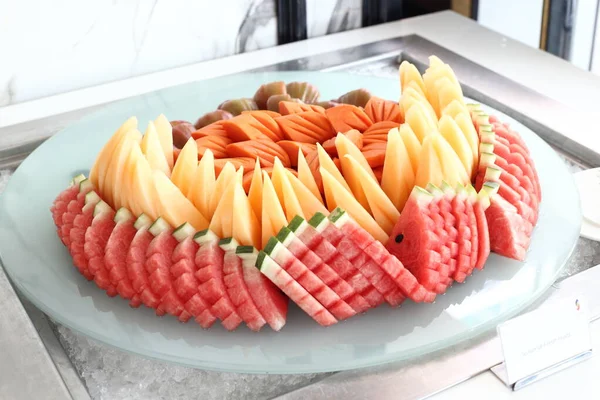 Catering Buffet Geserveerd Tafel Voor Beroemde Tropische Vruchten Food Buffet — Stockfoto
