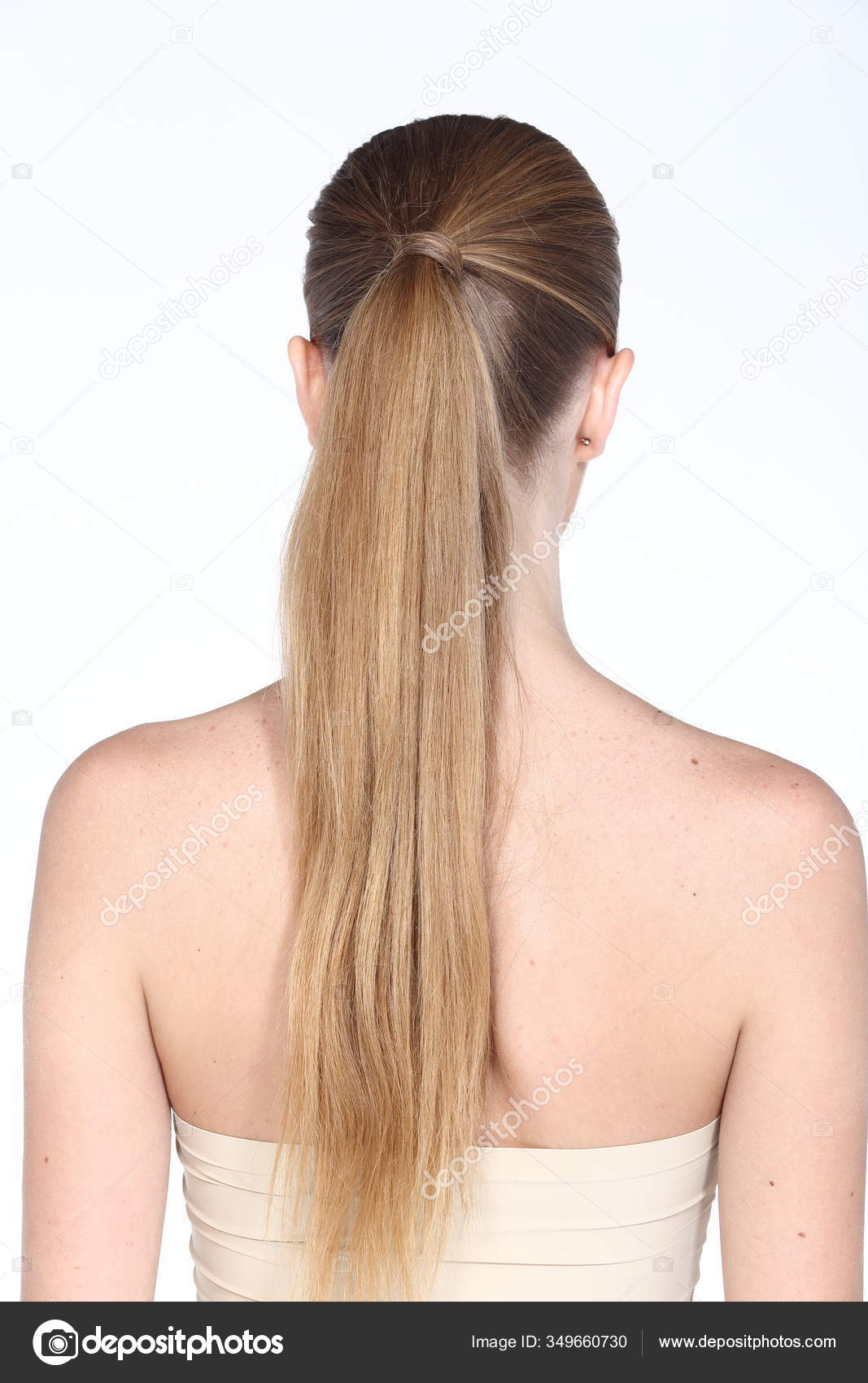 Hair Styling Rear View Blonde Color Caucasian Long Straight Hair Stock  Photo by ©JadeThaiCatwalk 349660730