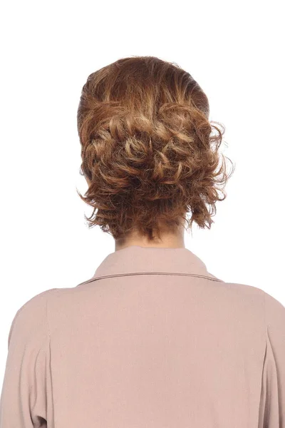 Hair Styling Rear View Brown Blonde Short Curl Χρώμα Ασιατικό — Φωτογραφία Αρχείου