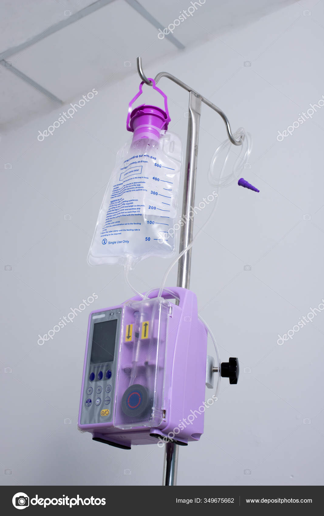 Feeding Pump Medical Device Purple Color Supplement Nutrition Liquid ...
