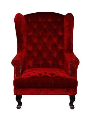 Seçkinler için çivi çakan kırmızı kadife yastık, izole edilmiş beyaz arka plan kırpma yolu.