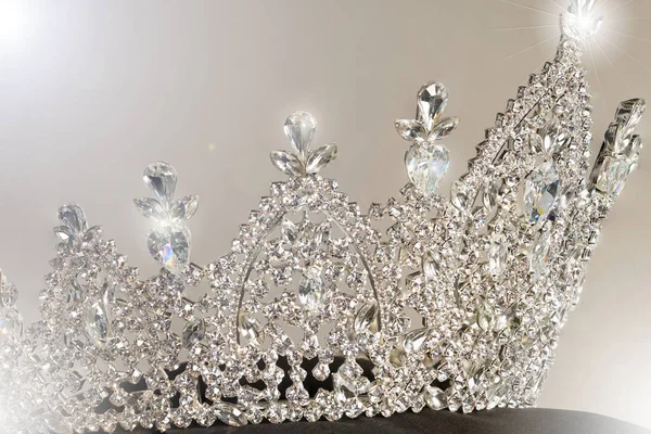 Diamond Silver Crown Miss Pageant Beauty Contest Crystal Tiara Декорація — стокове фото
