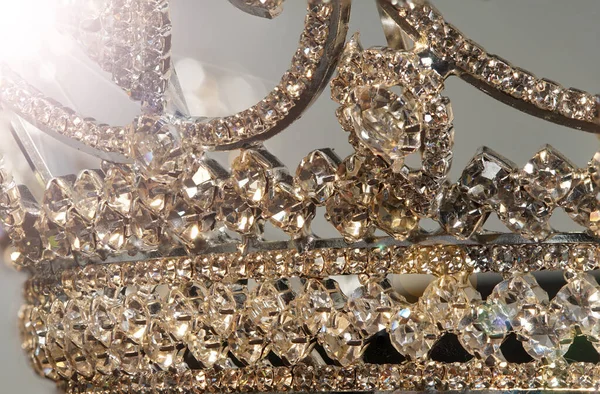 Diamon Zilveren Kroon Voor Miss Missverkiezing Beauty Contest Crystal Tiara — Stockfoto