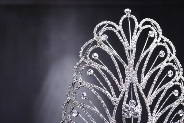 Diamond Silver Crown Miss Pageant Beauty Contest Crystal Tiara Jewelry — стокове фото
