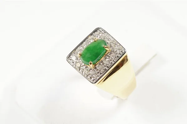 Acessórios Pedra Pedras Preciosas Alto Valor Ouro Diamante Anel Esmeralda — Fotografia de Stock