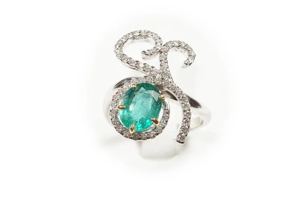 Acessórios Pedra Pedras Preciosas Alto Valor Anel Diamante Jade Emeralk — Fotografia de Stock