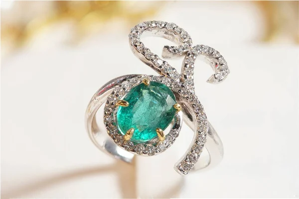 Acessórios Pedra Pedras Preciosas Alto Valor Anel Diamante Jade Emeralk — Fotografia de Stock