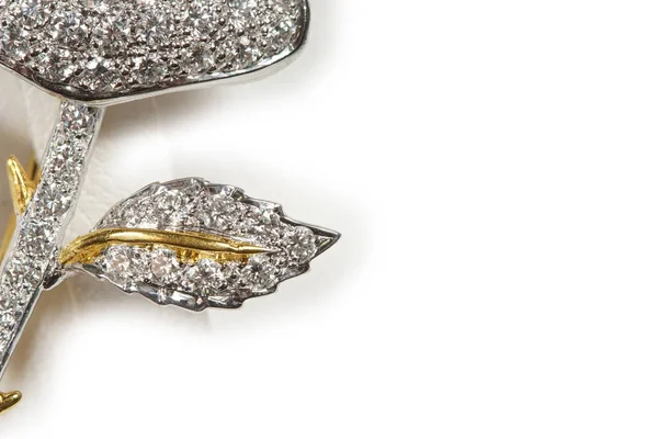 Hoogwaardige Edelstenen Accessoires Goud Diamant Rozenblad Vorm Hanger Studio Verlichting — Stockfoto