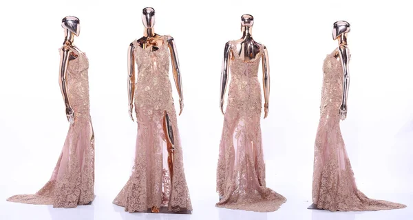 Full Length Portrait Metallic Mannequin Shinny Reflection Model Crystal Clear — Stock Photo, Image