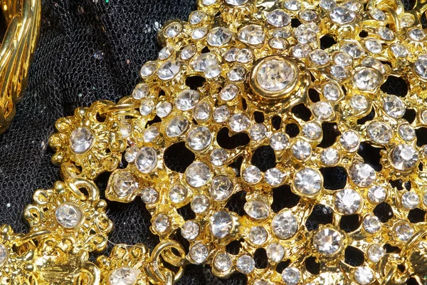 빈티지 액세서리 다이아몬드 부속품 결혼식 스타일을 목걸이 Hdr 매크로 — 스톡 사진
