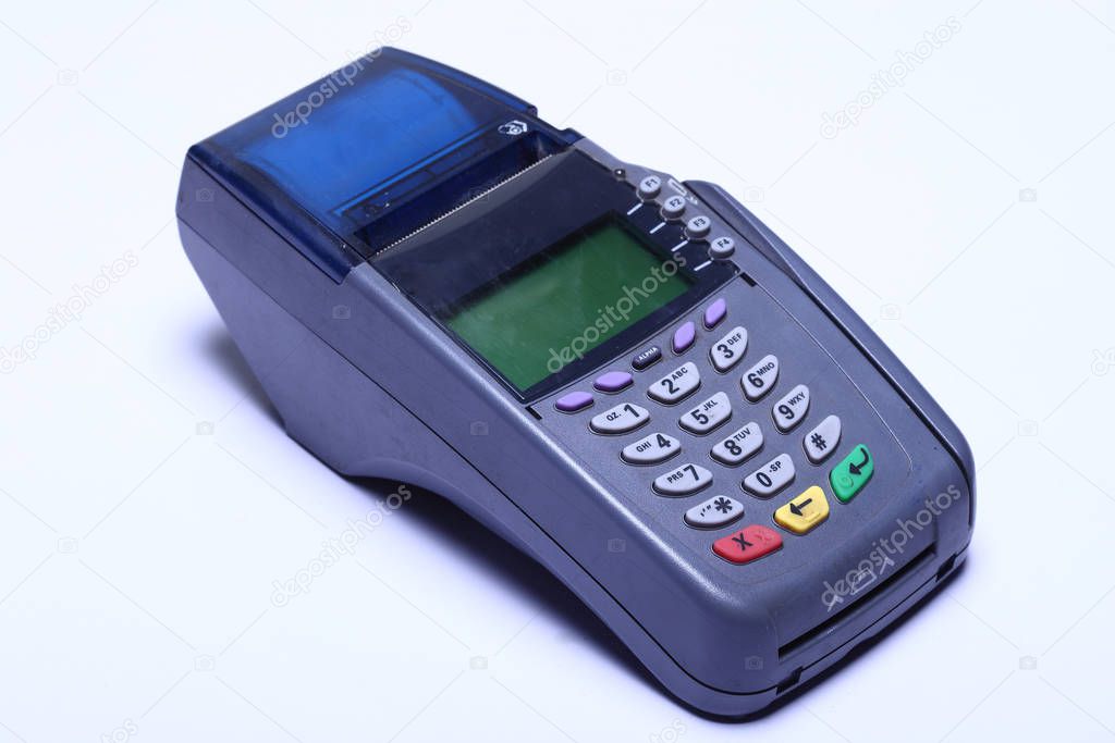 Credit Card machine Device, object studio lighting white background isolated