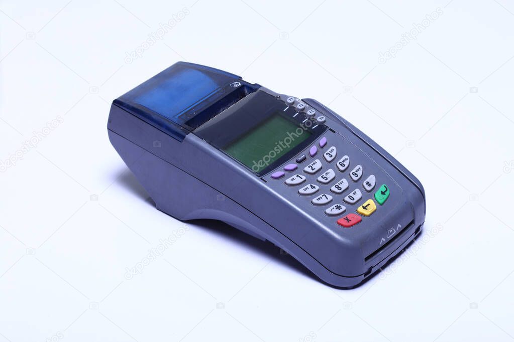 Credit Card machine Device, object studio lighting white background isolated
