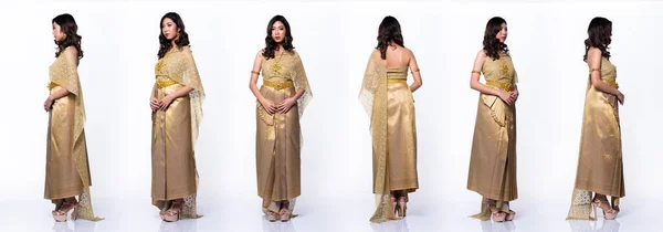 Golden Dress Thai Hagyományos Jelmez Vagy Délkelet Ázsia Arany Dress — Stock Fotó