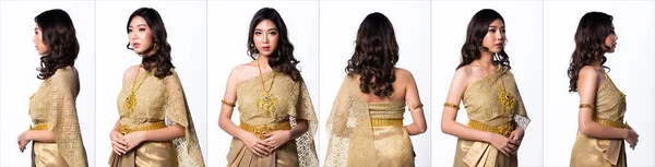 Золотое Платье Тайского Традиционного Костюма Юго Восточной Азии Золотое Платье — стоковое фото