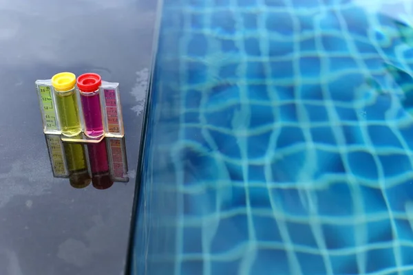 Resort Private pool has weekly check maintenance test, Ph chlorine and bromide levels, to make sure water is clean and can swim