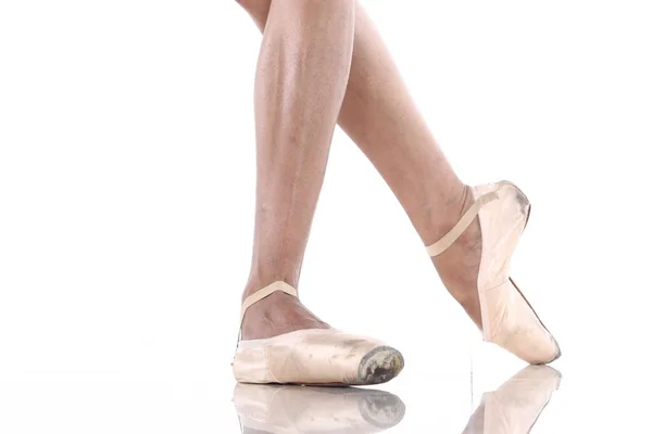 Bailarina Ballet Con Buen Rendimiento Zapatillas Ballet Muy Antiguas Zapatos —  Fotos de Stock