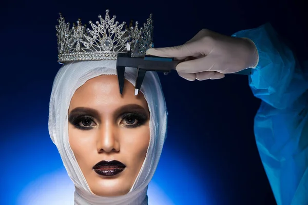 Aesthetic Miss Beauty Pageant Contest Diamond Crown Була Перевірена Діагностичним — стокове фото