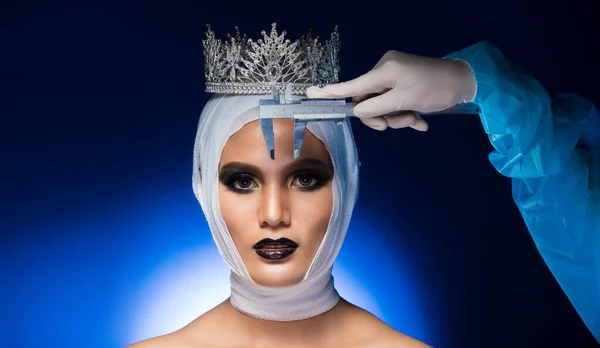 Aesthetic Miss Beauty Pageant Contest Diamond Crown Була Перевірена Діагностичним — стокове фото