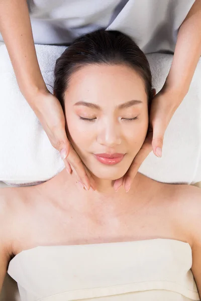 Ayurvedic Head Massage Therapy Facial Forehead Master Chakra Point Asian — Stock Photo, Image