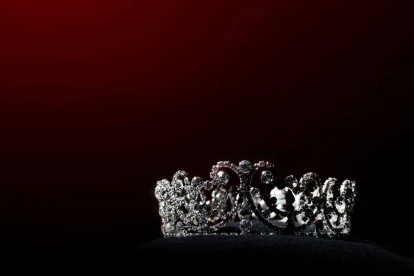 Silver Diamond Crown Miss Pageant Szépség Univerzum Világ Verseny Szikrázó — Stock Fotó