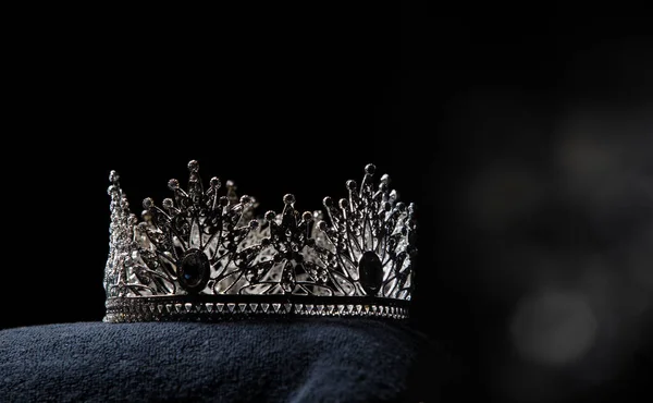 Diamond Silver Crown Miss Pageant Beauty Contest Crystal Tiara Jewelry — Stok fotoğraf