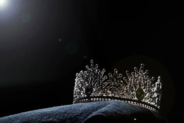 Diamond Silver Crown Miss Pageant Beauty Contest Crystal Tiara Jewelry — стокове фото