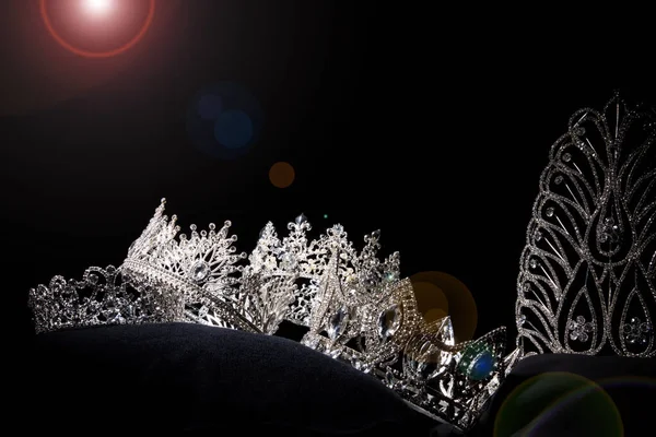 Diamond Silver Crown Miss Pageant Beauty Contest Crystal Tiara Jewelry — 图库照片