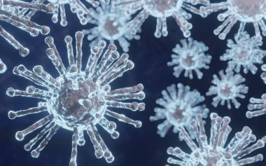 Lung Chest, Monitor 'da enfekte olmuş Coronavirus veya Covid-19' un DNA şekli bilim laboratuarındaki Covid virüsü grafiğinin yakın çekimini gösteriyor.