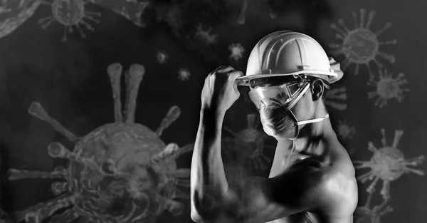 Азіатський Чоловік Носить Хірургічну Маску Захисне Приладдя Окулярів Щоб Захистити — стокове фото