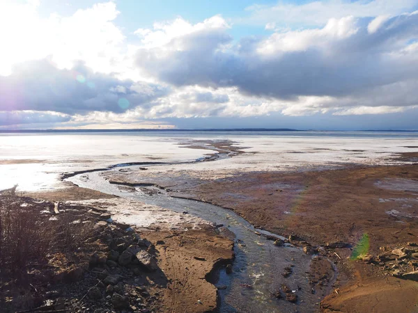 Spring River Het Ijs Smelt Russische Lente Natuur Rusland Oeral — Stockfoto