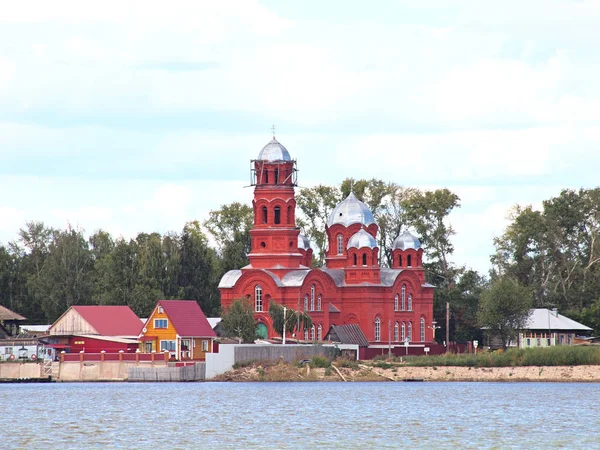 Vieille Église Russe Église Orthodoxe Vue Rivière Russie Oural Région — Photo