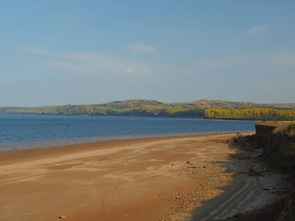 Autumn Beach River Russian Autumn Nature Russia Ural Perm Region — Stock Photo, Image