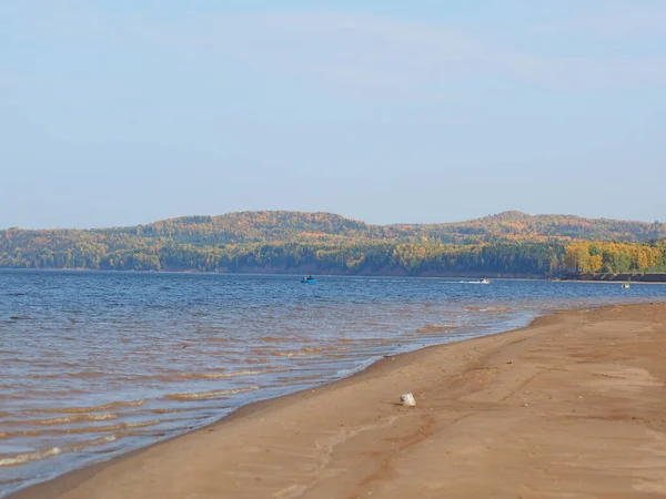 Autumn Beach River Russian Autumn Nature Russia Ural Perm Region — Stock Photo, Image