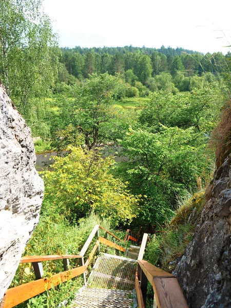 Stairs Rocks Reserve Russia Ekaterinburg Sverdlovsk Region — Stock Photo, Image