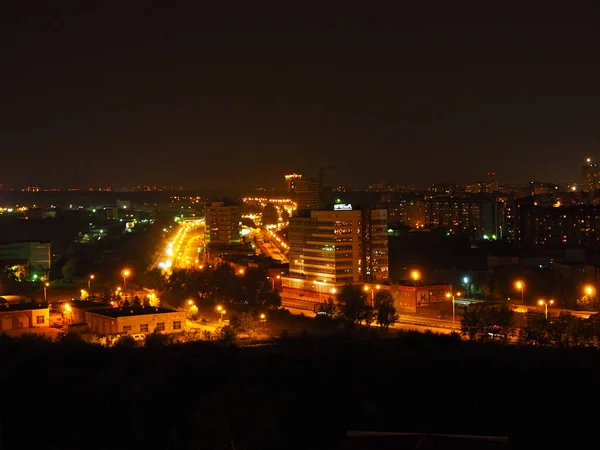 Jekaterinburg Nachtaufnahme Der Stadt Jekaterinburg Gebiet Swerdlowsk Russland — Stockfoto