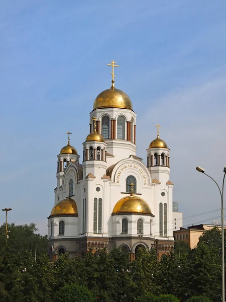 Igreja Sobre Sangue Paisagem Urbana Igreja Ecaterimburgo Região Sverdlovsk Rússia Imagem De Stock