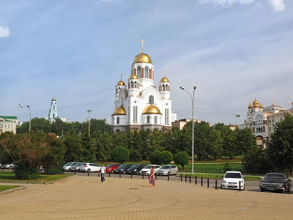 Kostel Krve Městská Krajina Kostel Jekatěrinburg Region Sverdlovsk Rusko — Stock fotografie