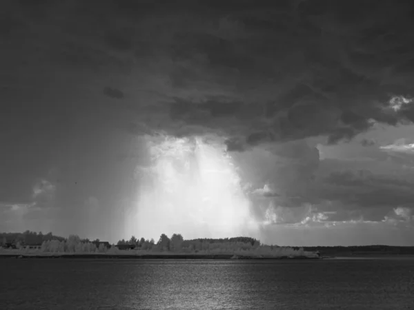 Strange Sky Storm Infra Red Photo Another Vision Russia Ural — Stock Photo, Image