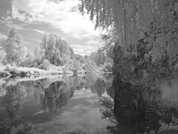 Natuurgebied Natuur Van Berg Oeral Berglandschappen Infrarood Foto Nog Een — Stockfoto