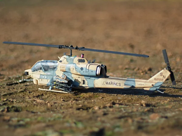 Toy Scale Model Attack Helicopter Super Cobra Hmla 169 Marines — Stock Photo, Image