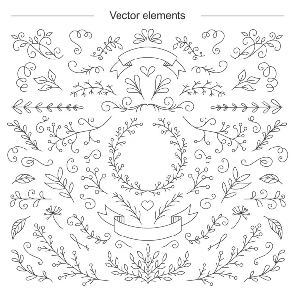 Romantische elementen. — Stockvector