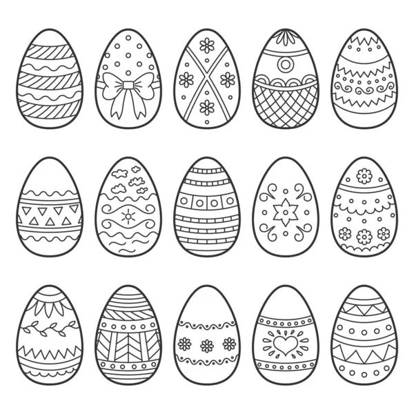 Iconos de huevos de Pascua . — Vector de stock