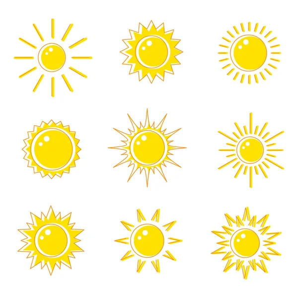 Düz simgeler güneş.