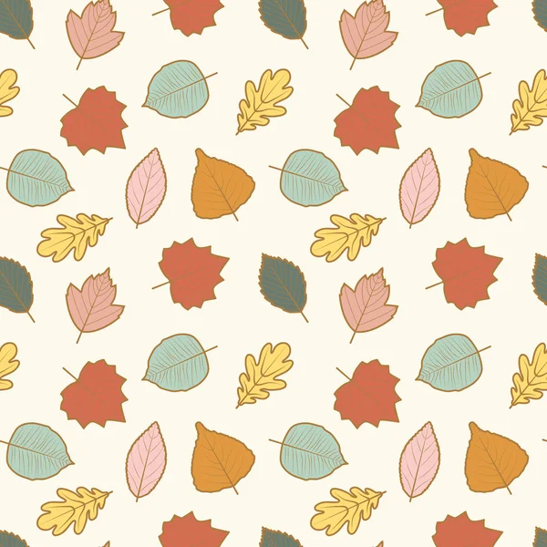 Motif sans couture des feuilles d'automne. — Image vectorielle