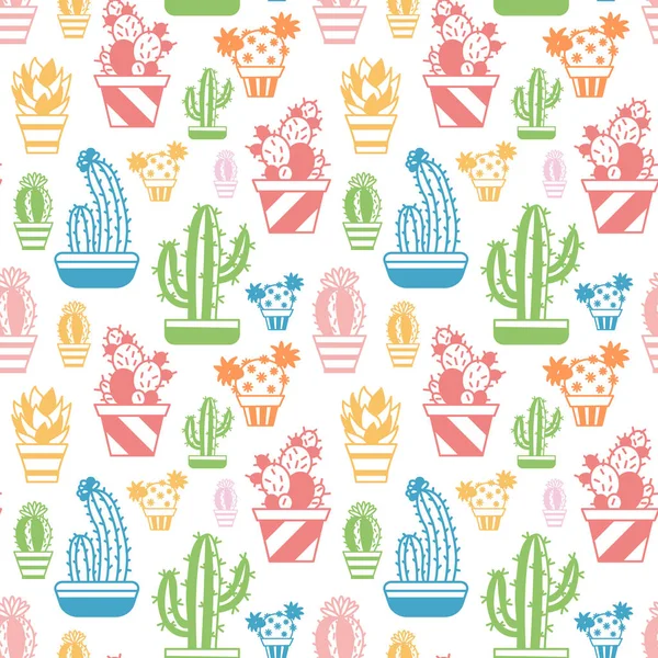 Patrón sin costuras de cactus . — Vector de stock