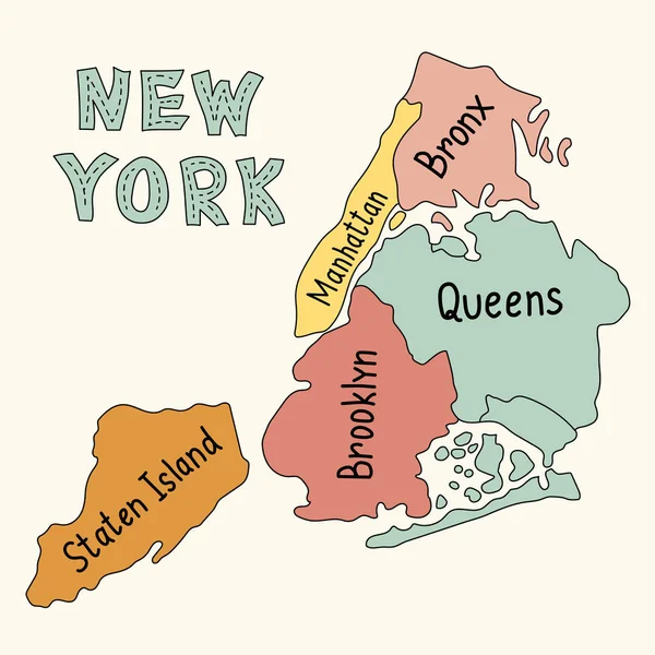 New York City Map — Stock Vector