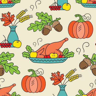 Seamless Thanksgiving day pattern.
