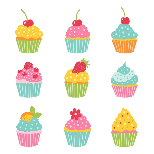 Cupcake készlet. — Stock Vector