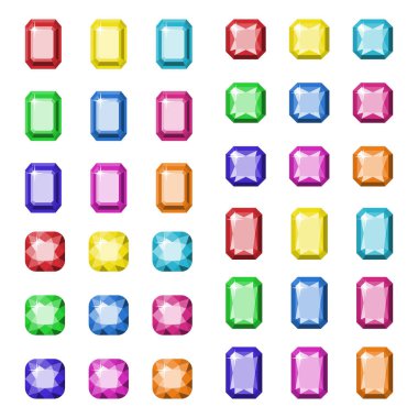 Precious stones in the form of heart.